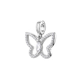 925  Sterling Silver Butterfly Charm, 41 White Cubic Zirconia | Rz264R