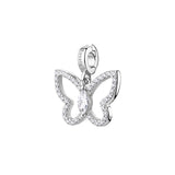 925  Sterling Silver Butterfly Charm, 41 White Cubic Zirconia | Rz264R