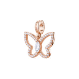 925  Sterling Silver Butterfly Charm, 41 White Cubic Zirconia | Rz264R