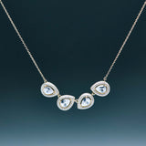 925  Sterling Silver Short Necklace, Yellow Gold Plating, 232 White Cubic Zirconia | Rzan04