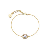 925  Sterling Silver Soft Bracelet, Yellow Gold Plating, 61 White Cubic Zirconia | Rzan12