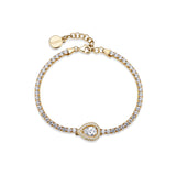 925  Sterling Silver Tennis Bracelet, Yellow Gold Plating, 115 White Cubic Zirconia | Rzan14