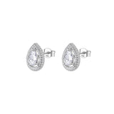 925  Sterling Silver Lobe Earrings, 122 White Cubic Zirconia | Rzan21