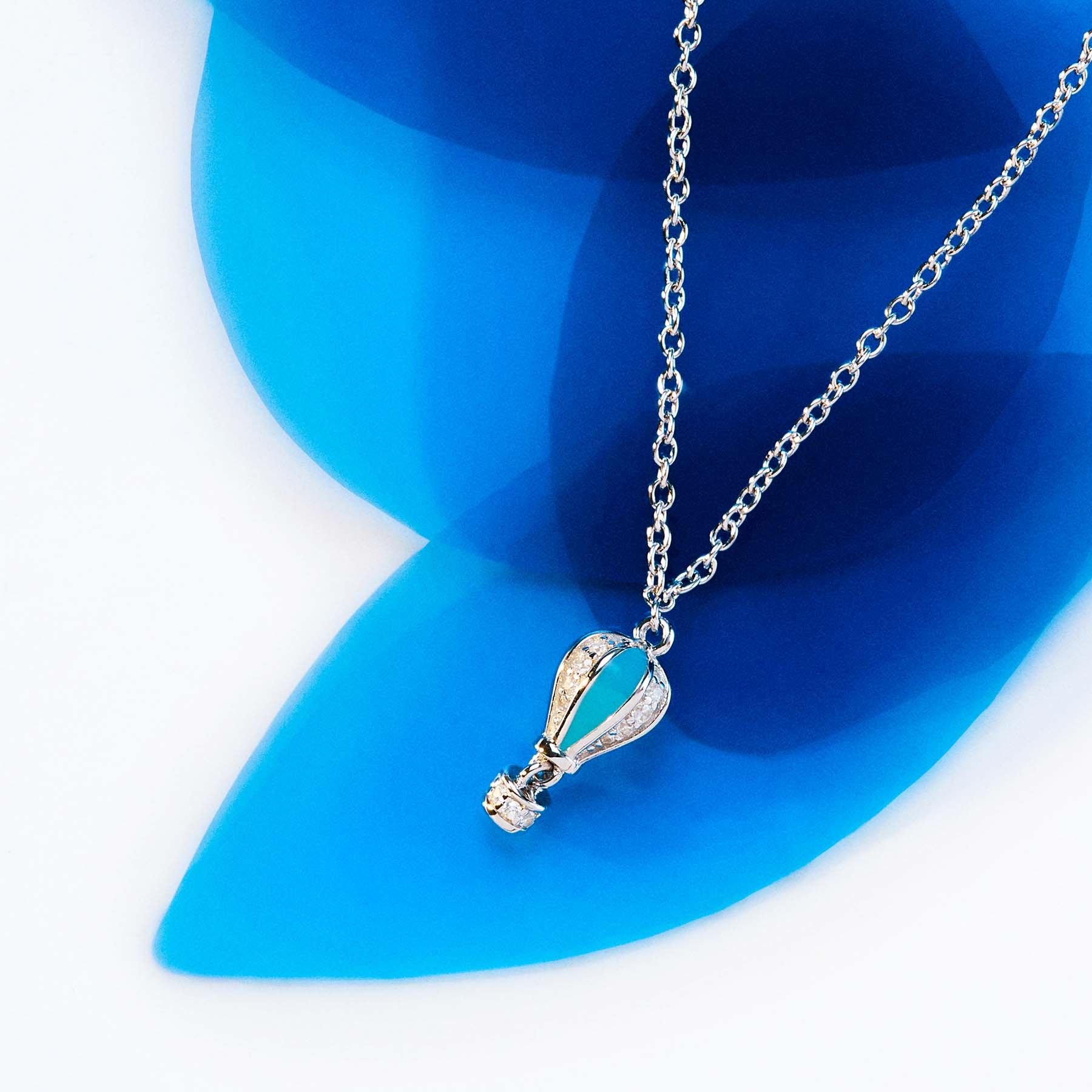 925   Sterling Silver Short Necklace, Colored Enamels, 28 White Cubic Zirconia | Rzar03
