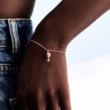 925   Sterling Silver Short Necklace, Rose Gold Plating, Colored Enamels, 28 White Cubic Zirconia | Rzar04