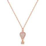925   Sterling Silver Short Necklace, Rose Gold Plating, 89 White Cubic Zirconia | Rzar06