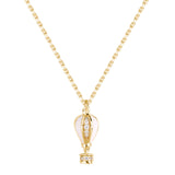 925   Sterling Silver Short Necklace, Gold Plating, Colored Enamels, 28 White Cubic Zirconia | Rzar10