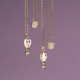 925   Sterling Silver Short Necklace, Gold Plating, Colored Enamels, 28 White Cubic Zirconia | Rzar10