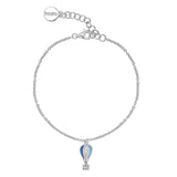 925   Sterling Silver Soft Bracelet, Colored Enamels, 28 White Cubic Zirconia | Rzar13