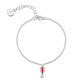 925   Sterling Silver Soft Bracelet, Colored Enamels, 28 White Cubic Zirconia | Rzar19