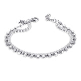 925  Sterling Silver Bracelet, White Cubic Zirconias | Rzb019