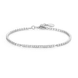 925   Sterling Silver Bracelet, 6 White Cubic Zirconias | Rzb032