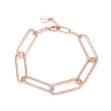 925  Sterling Silver Soft Bracelet, Rose Gold Plating, 266 White Cubic Zirconia | Rzbi14