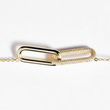 925  Sterling silver short necklace, gold plating, 312 white cubic zirconia | rzbi61