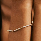 925  Sterling Silver Soft Bracelet, Gold Plating, 798 White Cubic Zirconia | Rzbi67