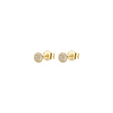 925  Sterling Silver Lobe Earrings, Gold Plating, 36 White Cubic Zirconia | Rzbi69