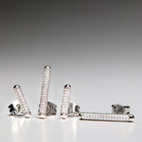 925  Sterling Silver Lobe Earrings, 54 White Cubic Zirconia | Rzbi70