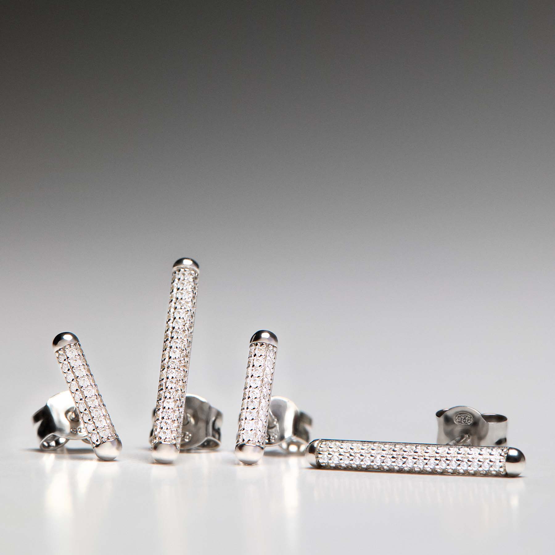 925  Sterling Silver Lobe Earrings, 54 White Cubic Zirconia | Rzbi70