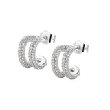 925  Sterling Silver Hoop Earrings, 298 White Cubic Zirconia | Rzbi72