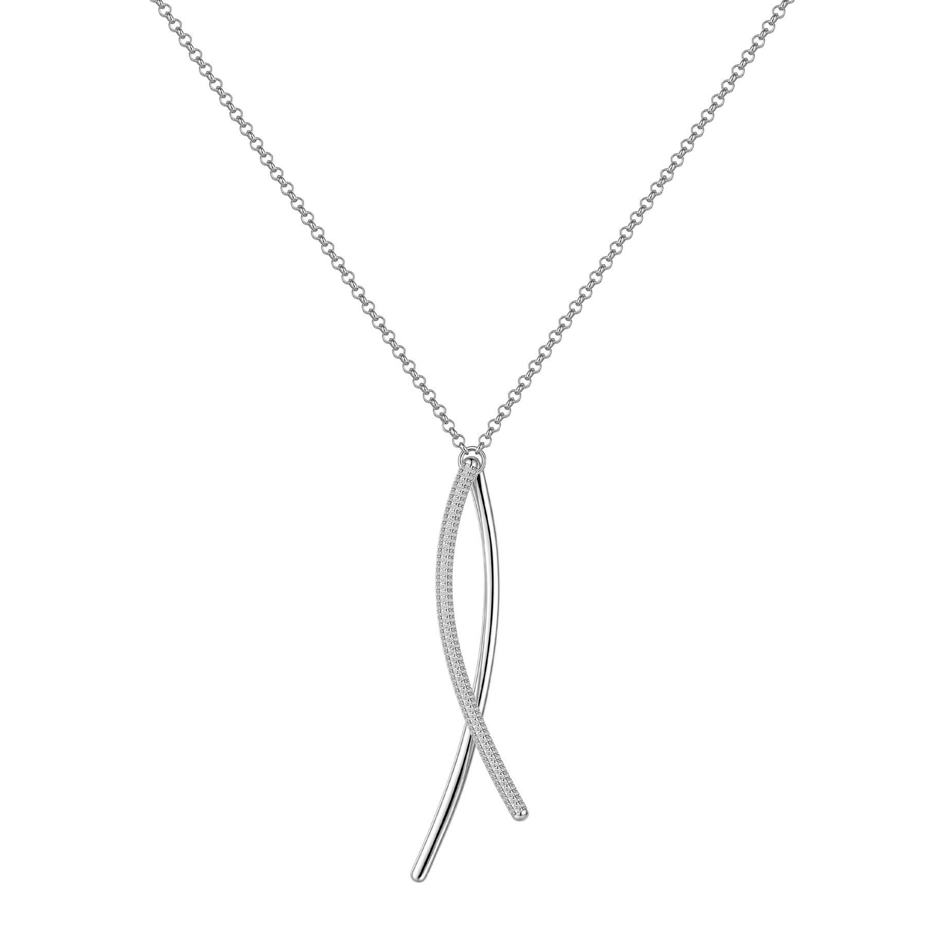 925  Sterling Silver Short Necklace, 345 White Cubic Zirconia | Rzbi88