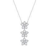 925  Sterling Silver Short Necklace With Flower Pendant And 165 White Cubic Zirconia | Rzga85