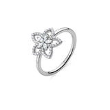 925  Sterling Silver Flower Ring, 55 White Cubic Zirconia | Rzga98D