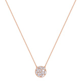 925   Sterling Silver Short Necklace, Rose Gold Plating, 13 White Cubic Zirconia | Rzge10