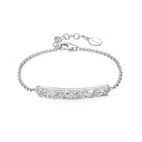 925   Sterling Silver Soft Bracelet,  23 White Cubic Zirconia | Rzge17