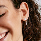 925   Sterling Silver Long Earrings, 6 White Cubic Zirconia | Rzge28