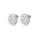 925   Sterling Silver Lobe Earrings, 26 White Cubic Zirconia | Rzge42