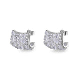 925   Sterling Silver Lobe Earrings, 80 White Cubic Zirconia | Rzge44