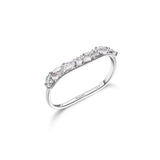 925   Sterling Silver Double Ring , 25 White Cubic Zirconia | Rzge52