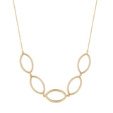 925  Sterling Silver Short Necklace, Yellow Gold Plating, 50 White Cubic Zirconia | Rzso08