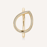 925  Sterling Silver Ring, Yellow Gold Plating, 47 White Cubic Zirconia | Rzso40C
