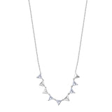 925  Sterling Silver Short Necklace, 5 White Cubic Zirconia | Rzvt01