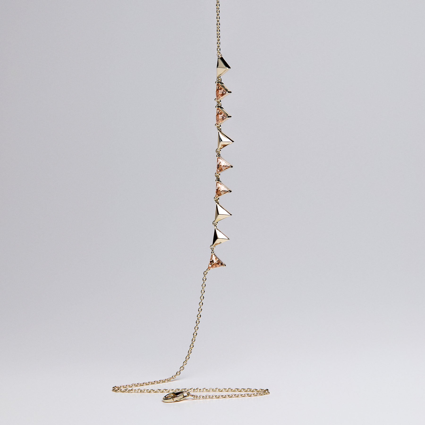 925  Sterling Silver Short Necklace, Gold Plating, 5 Champagne Cubic Zirconia | Rzvt02