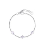 925  Sterling Silver Soft Bracelet, 6 White Cubic Zirconia | Rzvt11