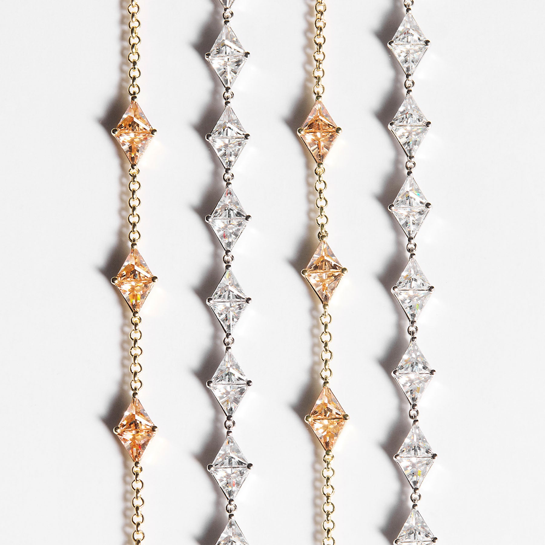925  Sterling Silver Soft Bracelet, 24 White Cubic Zirconia | Rzvt13