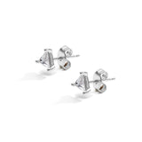 925  Sterling Silver Lobe Earrings, 2 White Cubic Zirconia | Rzvt21