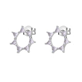 925  Sterling Silver Lobe Earrings, 14 White Cubic Zirconia | Rzvt23
