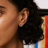 925  Sterling Silver Lobe Earrings, 14 White Cubic Zirconia | Rzvt23