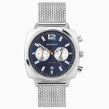 Sekonda Airborne Mens Chronograph Watch | Silver Alloy Case & Stainless Steel Mesh Bracelet with Blue Dial | 30100