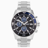 Sekonda Pacific Wave Chronograph Mens Watch | Silver Stainless Steel Case & Bracelet with Black Dial | 30116