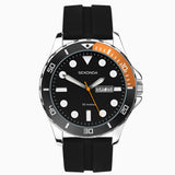 Sekonda Balearic Mens Watch | Silver Alloy Case & Black Rubber Strap with Black Dial | 30118