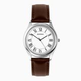 Sekonda Evans Men'S Watch | Silver Alloy Case & Brown Leather Strap With White Dial | 30249