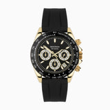 Sekonda Circuit Chronograph Men’s Watch | Gold Alloy Case & Black Silicone Strap with Black Dial | 30202