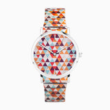 Sekonda Maxima Ladies Watch | Silver Alloy Case & Stainless Steel Expander Bracelet with Geometric Dial | 40577