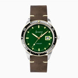 Accurist Dive Men's Watch | Two Tone Case & Brown Leather Strap with Samphire Green Dial | 42mm
