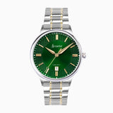 Accurist Classic Men's Watch | Silver Case & Two Tone Stainless Steel Bracelet with Lawn Green Dial | 37mm