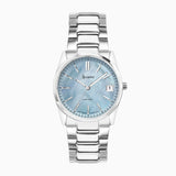 Accurist Everyday Ladies Watch | Silver Case & Stainless Steel Bracelet with Blue Dial | 30mm